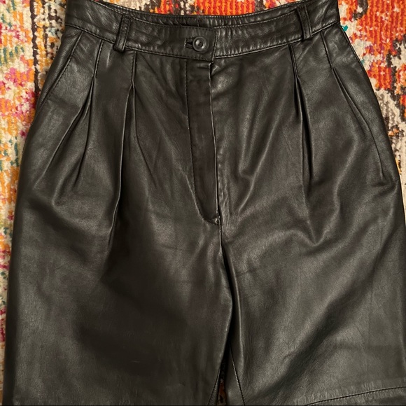 Genuine Leather High waisted Tapered Trousers (Made in Italy) - Picture 2 of 9